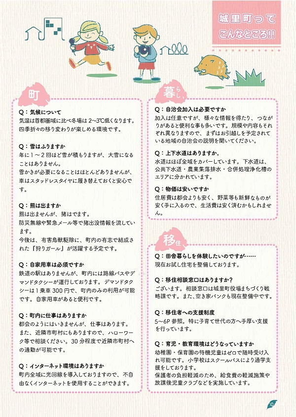 『移住パンフレット「しろさとくらし」　　P.10　城里町ってこんなところ!!』の画像