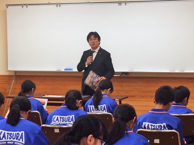『町長フォトニュース　11月8日　桂中学校で講義』の画像